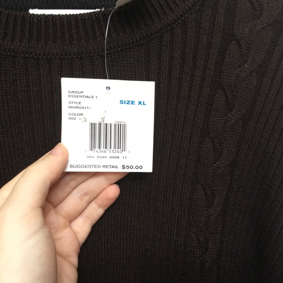 NWT Concepts by Claiborne Thick Brown Sweater - Picture 3 of 5